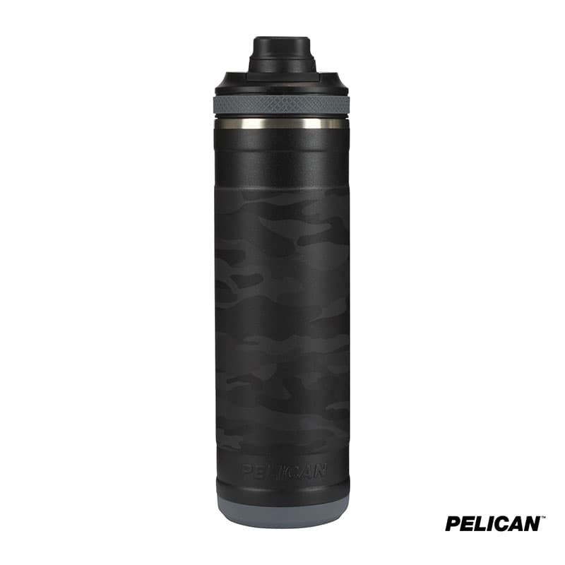 Pelican Pacific™ Chug 26 oz. Recycled Double Wall Stainless Steel Black Camo Water Bottle