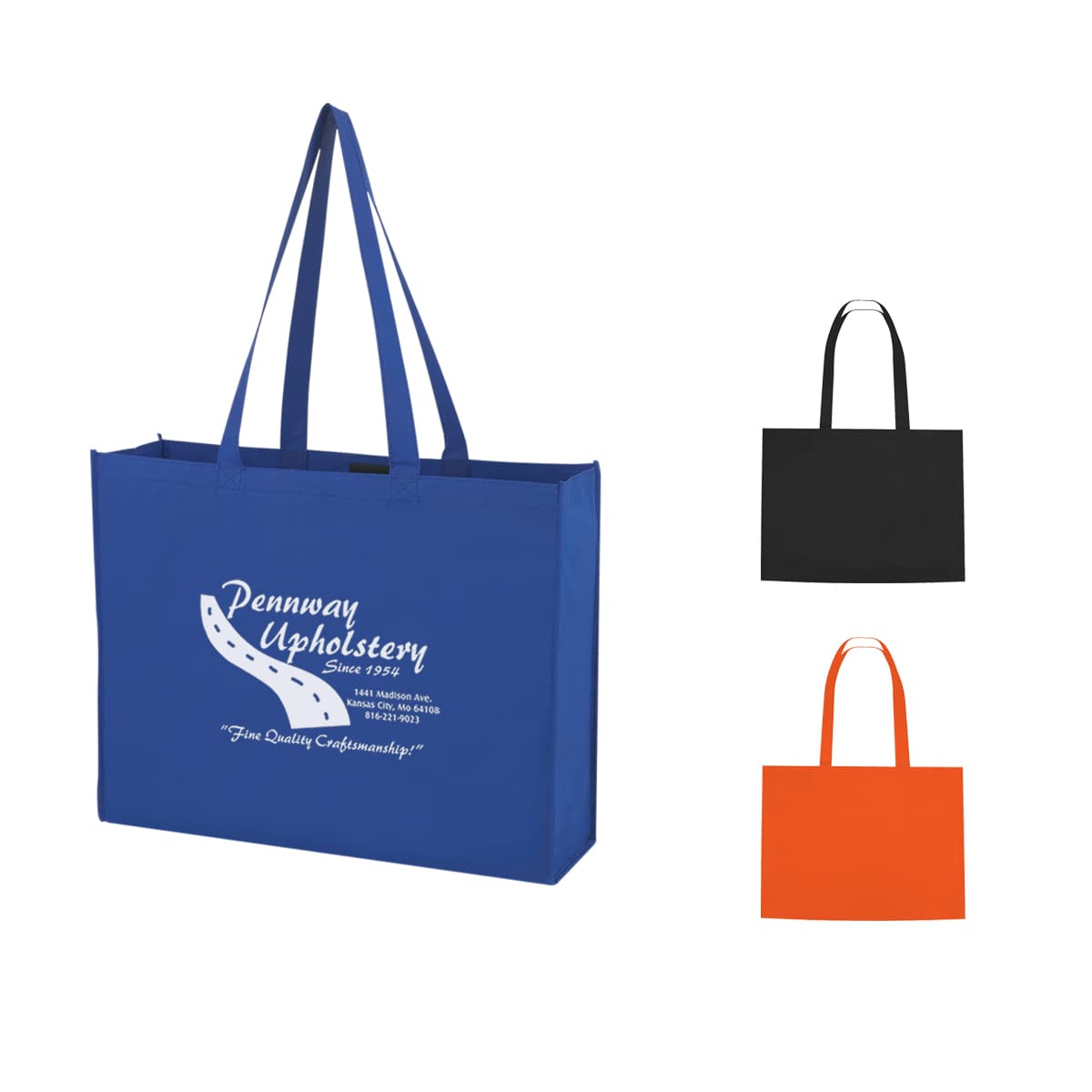 Non-Woven Shopper Tote Bag With Hook And Loop Closure