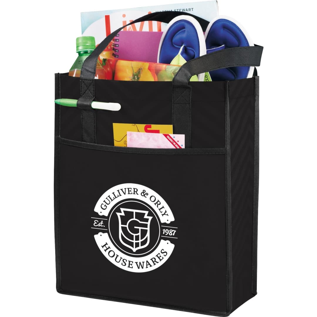 Printed Chevron Non-Woven Shopper Tote